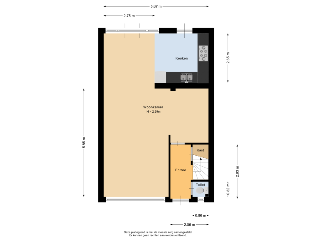 Bekijk plattegrond van Begane grond van Valeriaanstraat 25