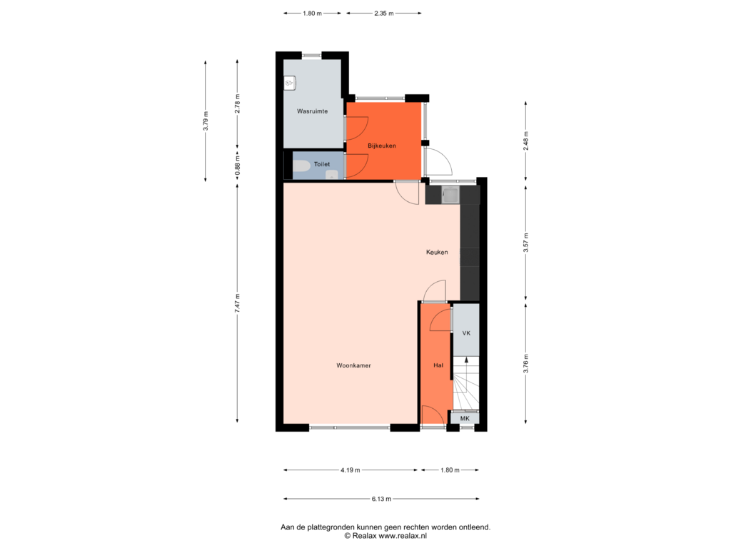 Bekijk plattegrond van Begane grond van Emmastraat 25