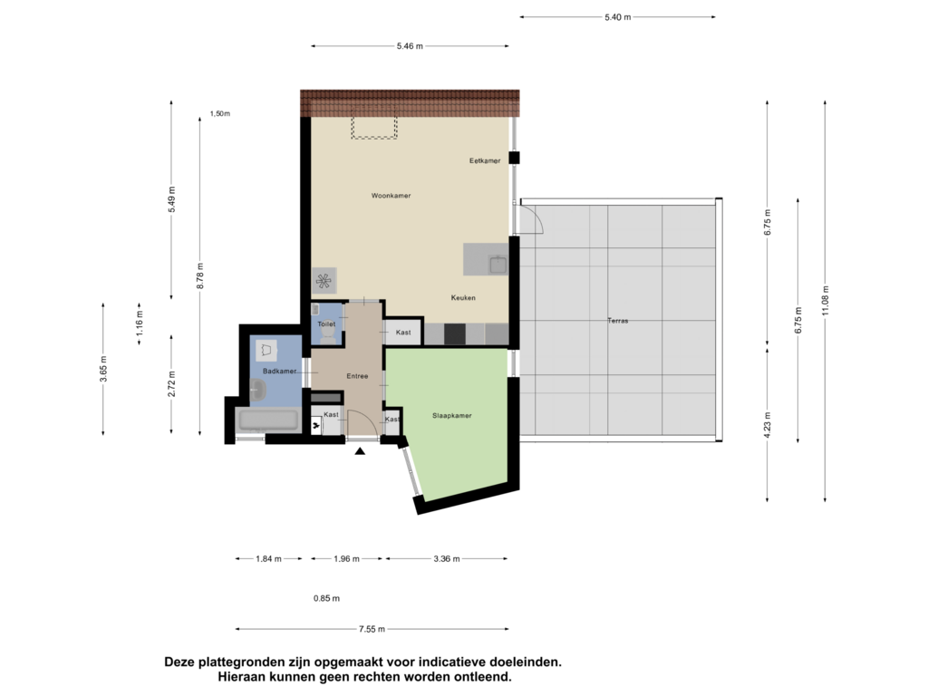 Bekijk plattegrond van Appartement van Zuiddijk 8-A