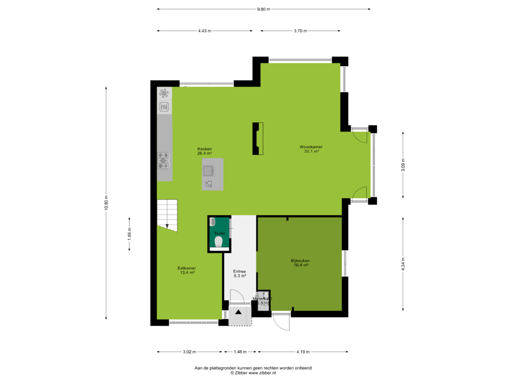 Bekijk plattegrond van Begane Grond van Zesmorgen 38