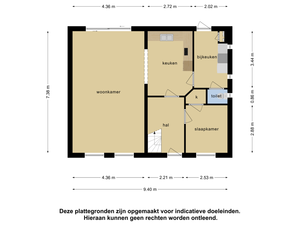 View floorplan of Begane grond of Kleine Heistraat 16-K252