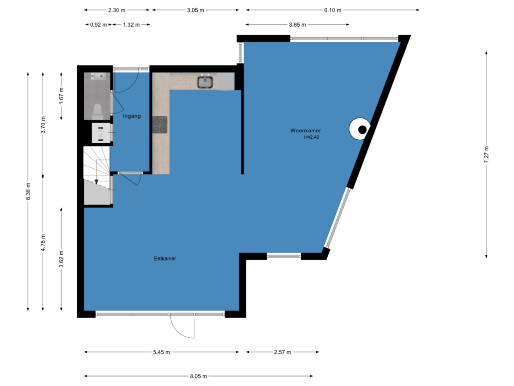 View floorplan of Begane grond of Pieter Langendijkpad 1