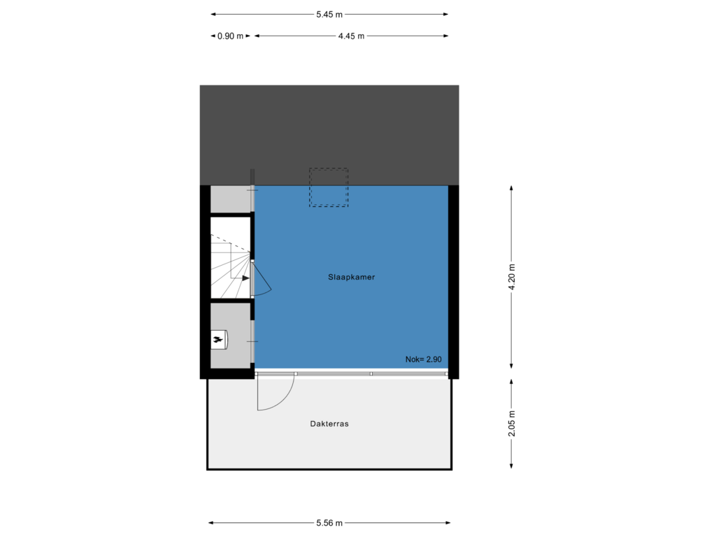 View floorplan of Tweede etage of Pieter Langendijkpad 1