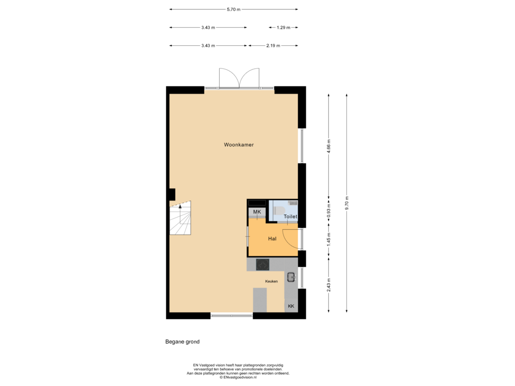 Bekijk plattegrond van Begane grond van Witte Ring 145