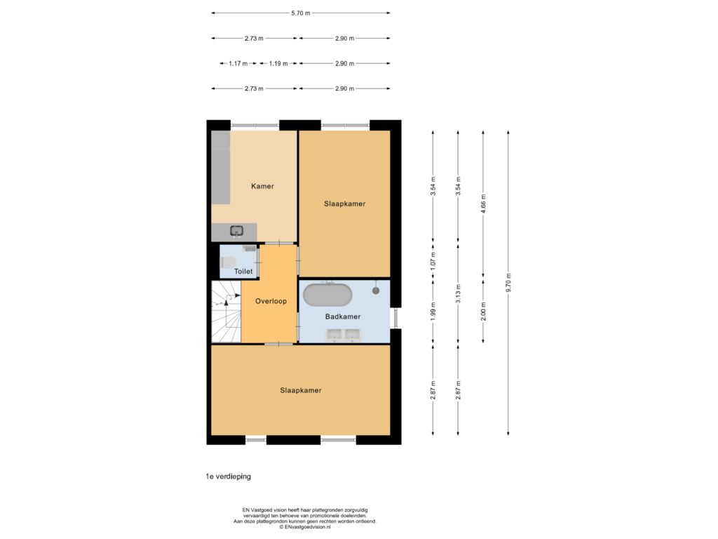 Bekijk plattegrond van 1e verdieping van Witte Ring 145