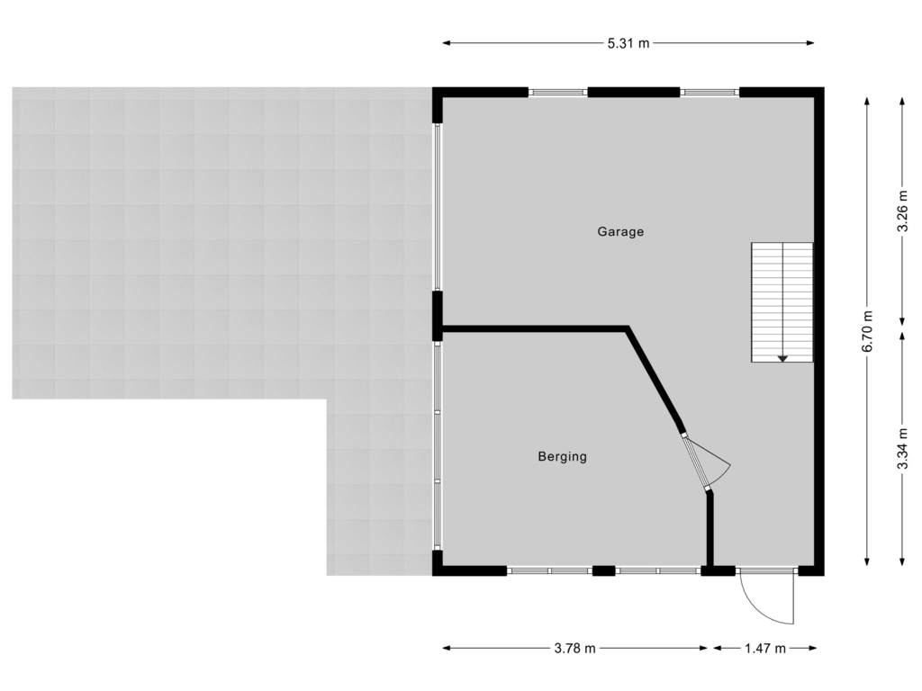 Bekijk plattegrond van Garage van Azaleastraat 49