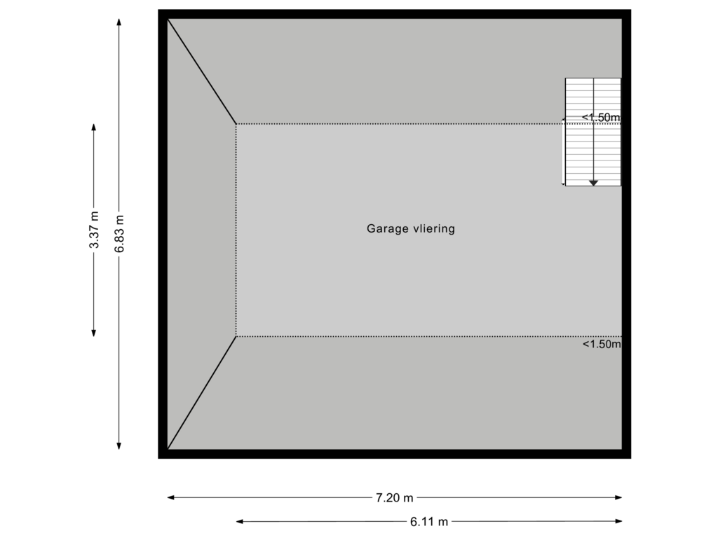 Bekijk plattegrond van Garage vliering van Azaleastraat 49