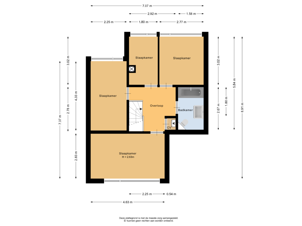 View floorplan of Eerste verdieping of Kogeldistel 2