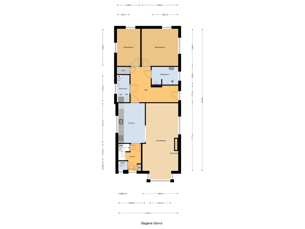 View floorplan of Begane Grond of Ridderstraat 20