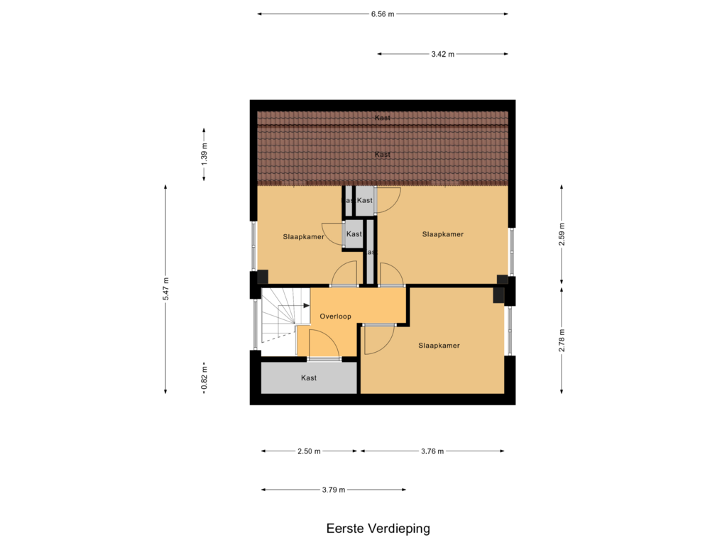 View floorplan of Eerste Verdieping of Ridderstraat 20