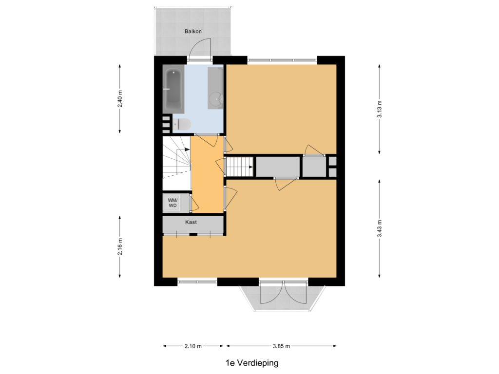 Bekijk plattegrond van 1e Verdieping van Willy Sluiterweg 9