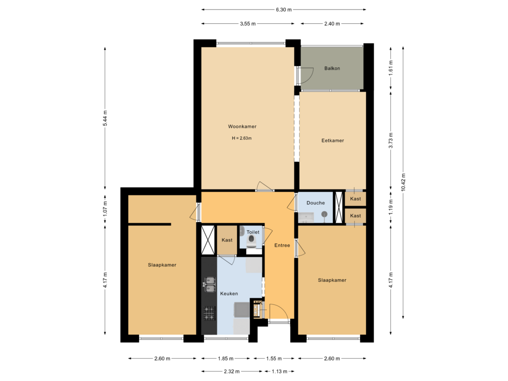 Bekijk plattegrond van Appartement van Donderslaan 151