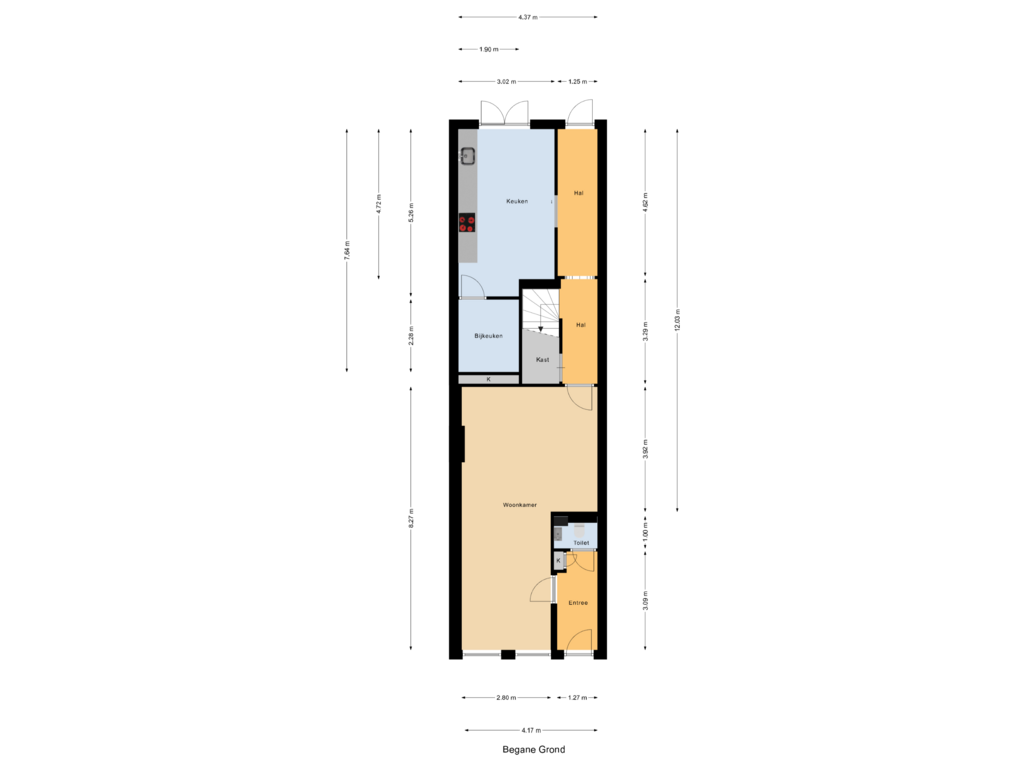 Bekijk plattegrond van Begane Grond van Vismarktstraat 22