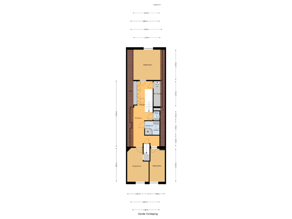 Bekijk plattegrond van Eerste Verdieping van Vismarktstraat 22