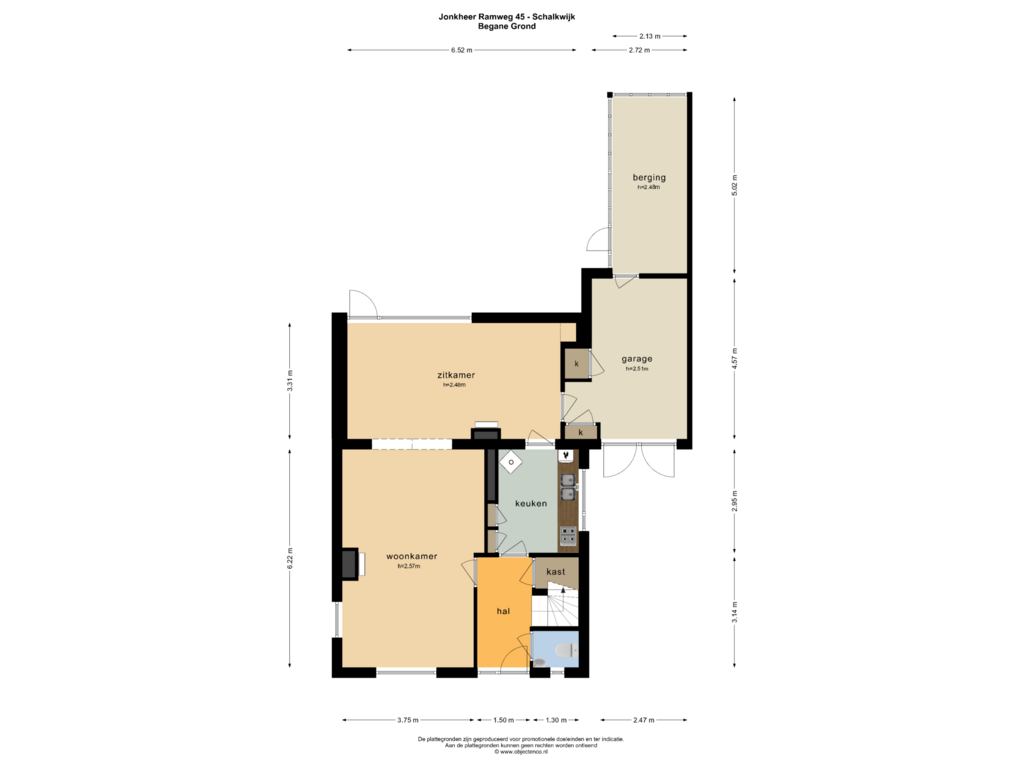 Bekijk plattegrond van Begane Grond van Jonkheer Ramweg 45