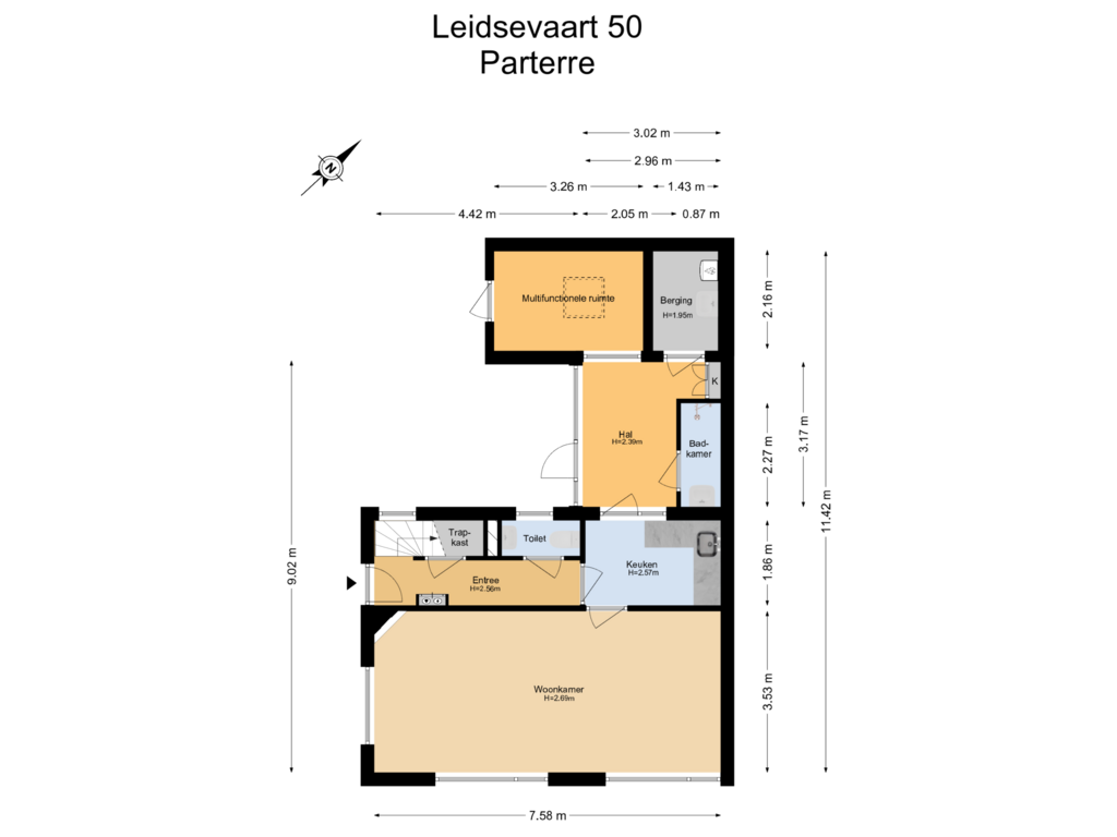 Bekijk plattegrond van Begane Grond van Leidsevaart 50