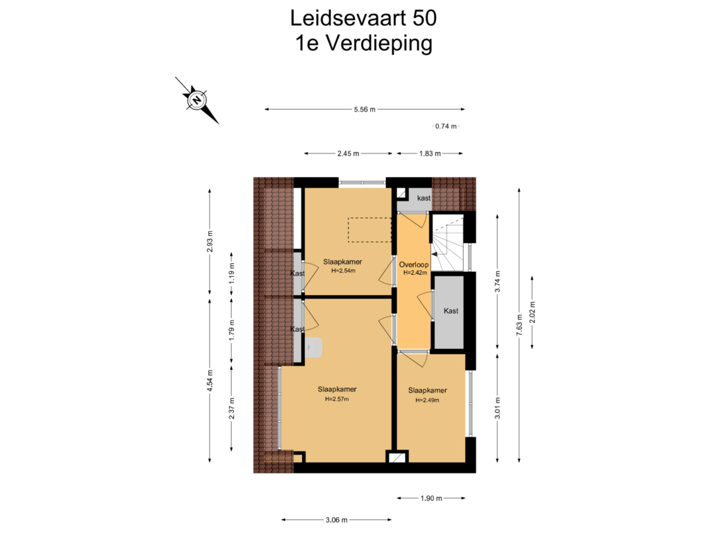 Bekijk plattegrond van 1e Verdieping van Leidsevaart 50