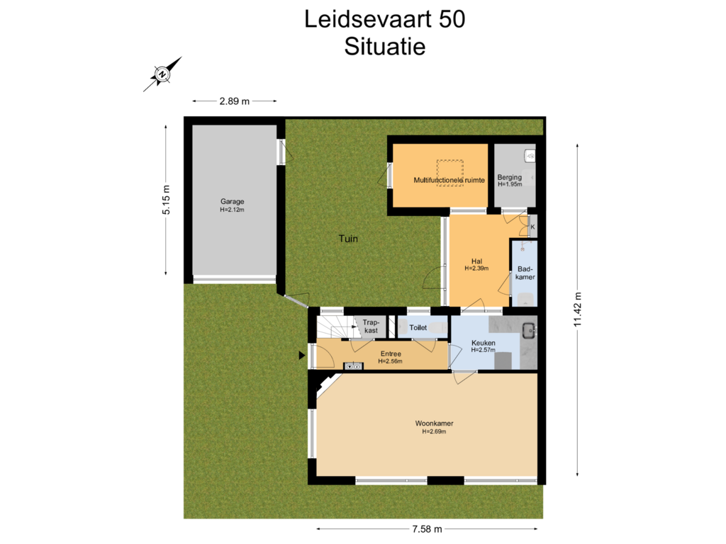 Bekijk plattegrond van Begane Grond + Tuin van Leidsevaart 50