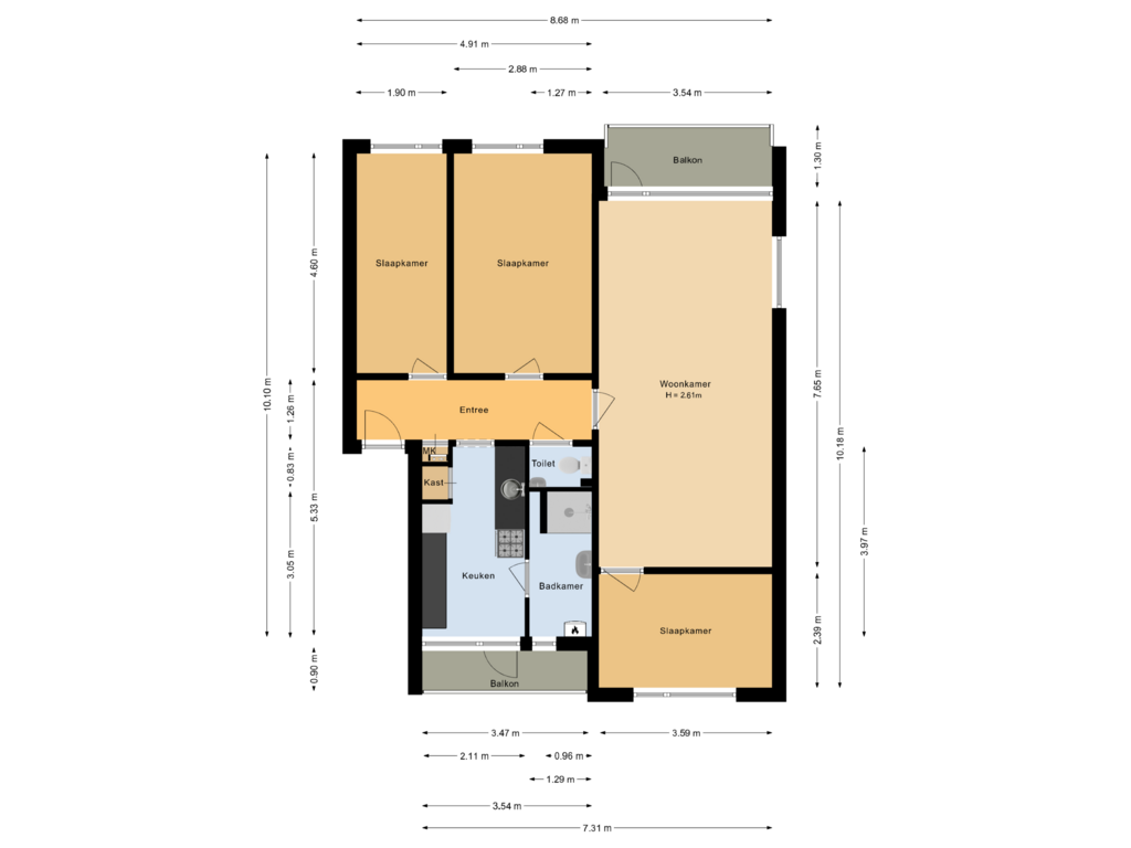 View floorplan of Appartement of Sondauwhof 30