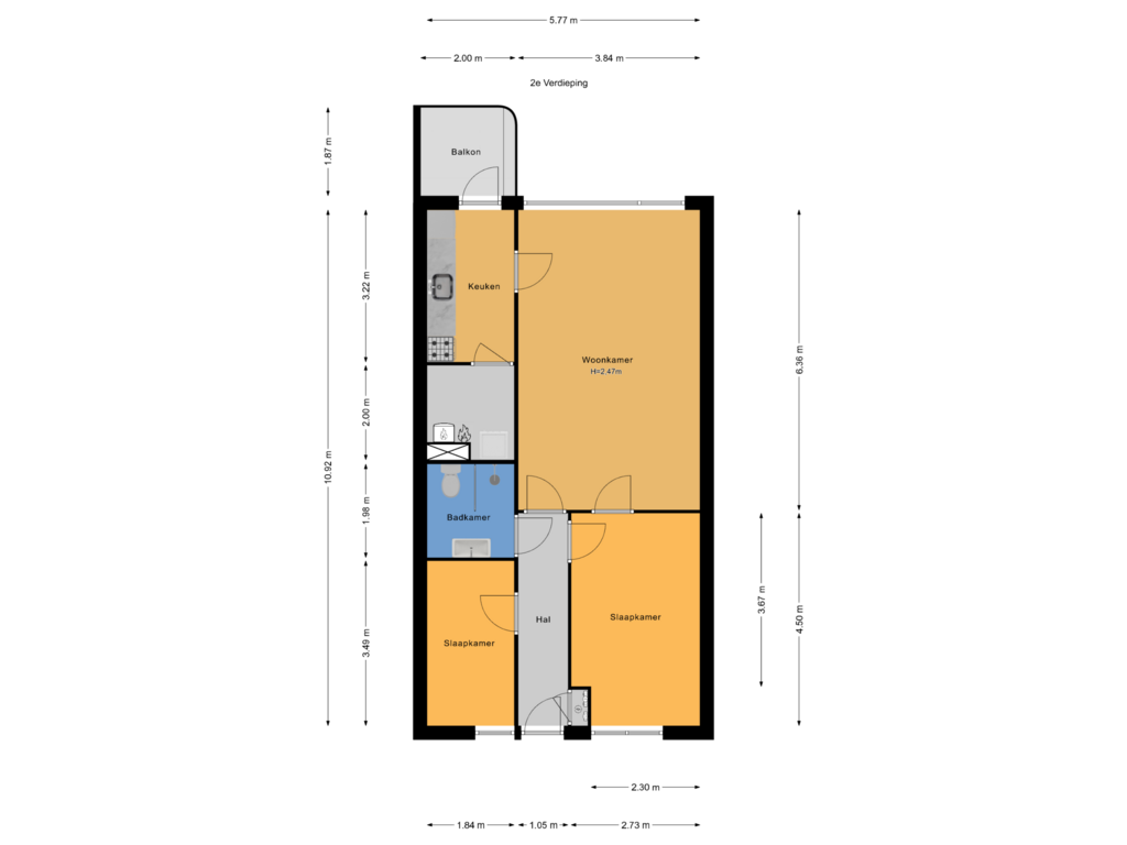 Bekijk plattegrond van 2e Verdieping van Driewegplein 16