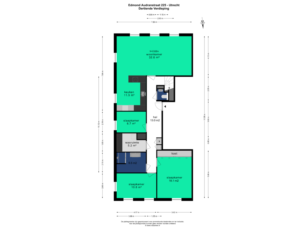 Bekijk plattegrond van DERTIENDE VERDIEPING van Edmond Audranstraat 225