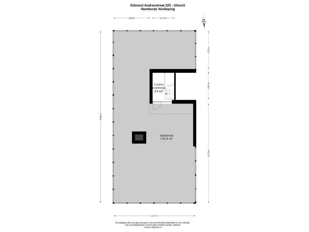 Bekijk plattegrond van VEERTIENDE VERDIEPING van Edmond Audranstraat 225