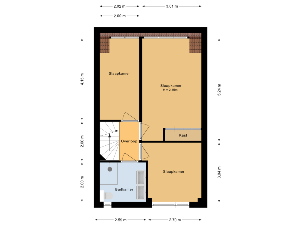 Bekijk plattegrond van Eerste verdieping van Anna de Renessestraat 6