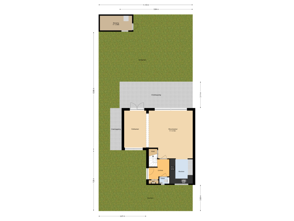 Bekijk plattegrond van Situatie van Anna de Renessestraat 6