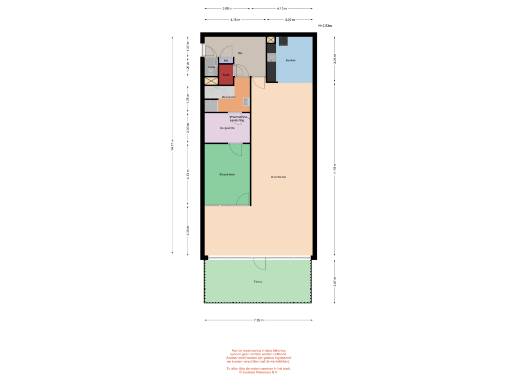 Bekijk plattegrond van Zuiderterras 3 - Begane grond van Zuiderterras 3