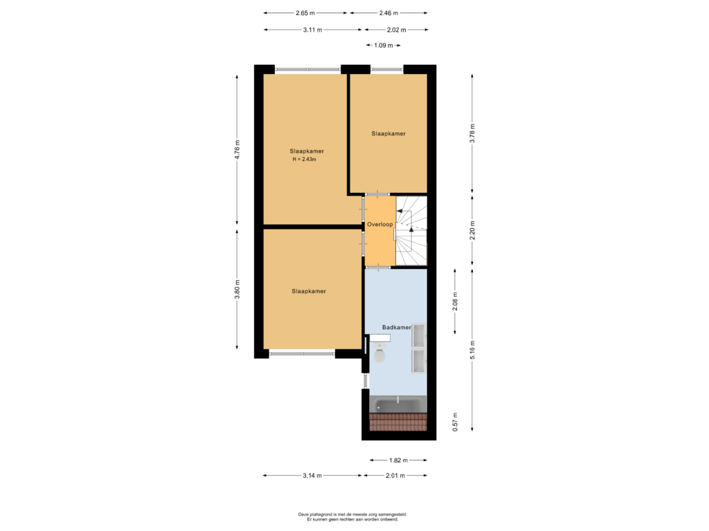 Bekijk plattegrond van Eerste verdieping van Jekerdal 13