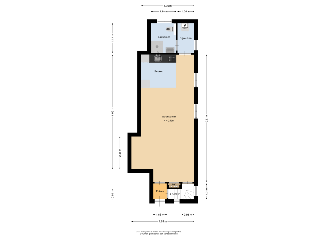 Bekijk plattegrond van Begane grond van Julianastraat 12