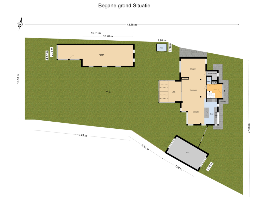 Bekijk plattegrond van Begane Grond + Tuin van Liedeweg 31-A