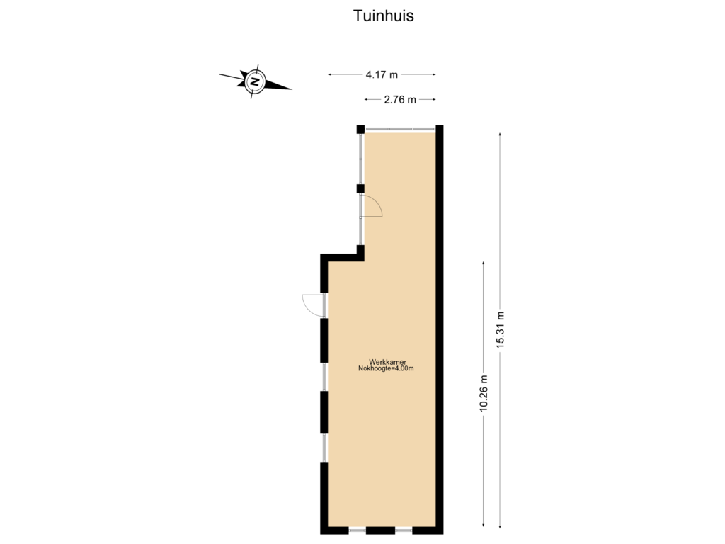 Bekijk plattegrond van Tuinhuis van Liedeweg 31-A