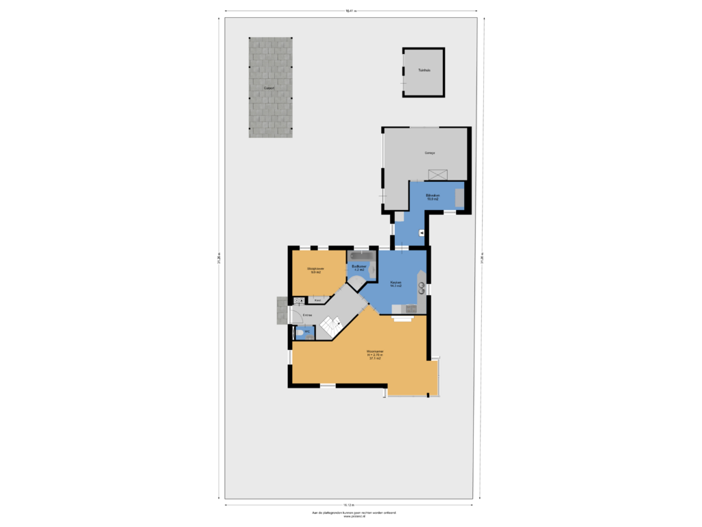 Bekijk plattegrond van Begane Grond  Met Kavel van Hoofdkanaal WZ 39