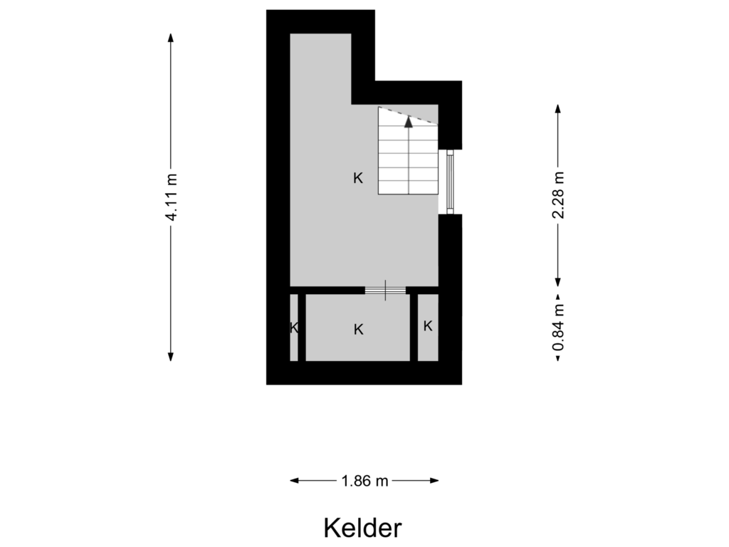 Bekijk plattegrond van Kelder van Hamburgerweg 123