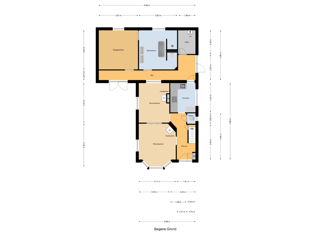 Bekijk plattegrond van Begane Grond van Hamburgerweg 123