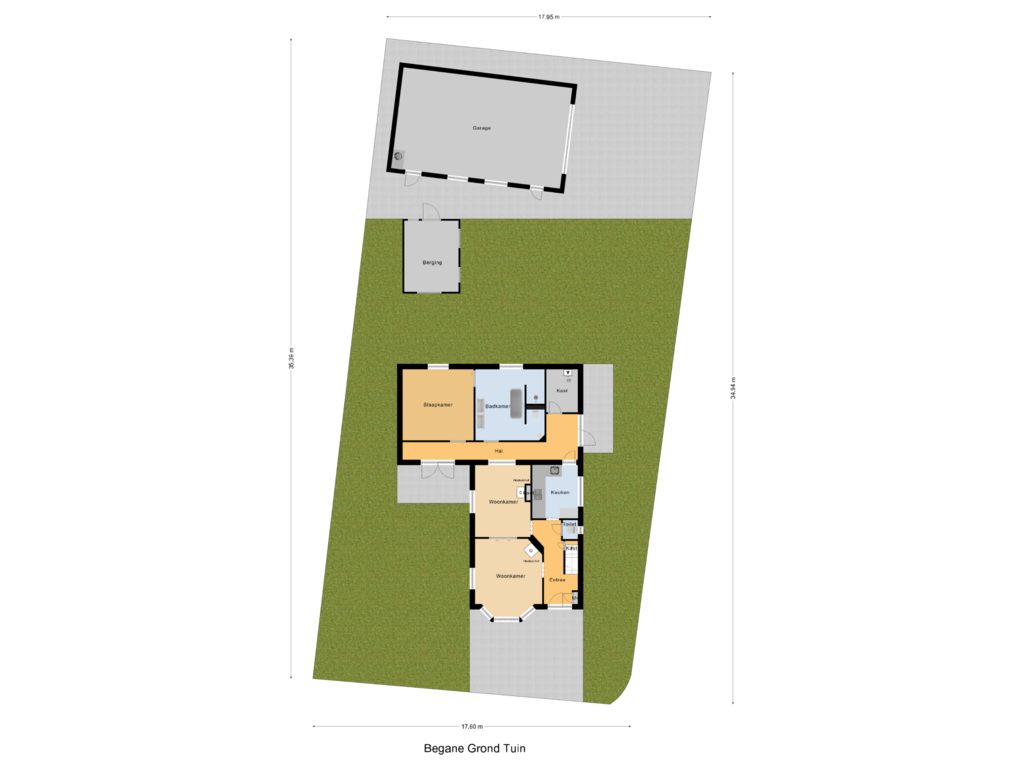 Bekijk plattegrond van Begane Grond Tuin van Hamburgerweg 123