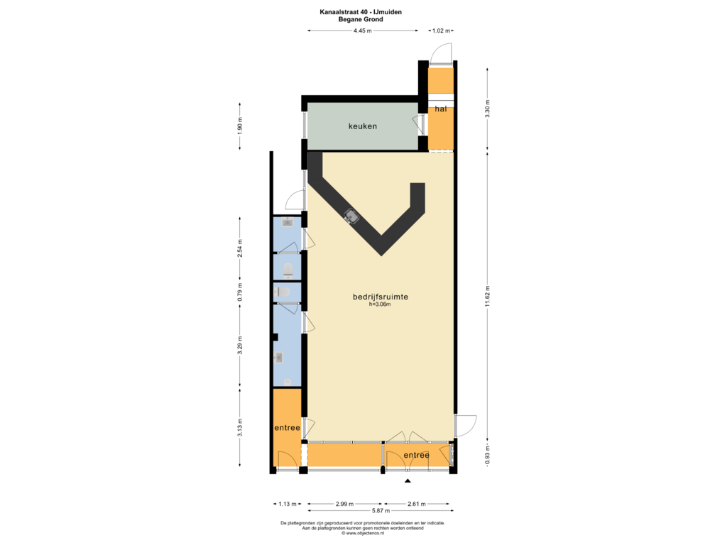 Bekijk plattegrond van BEGANE GROND van Kanaalstraat 40