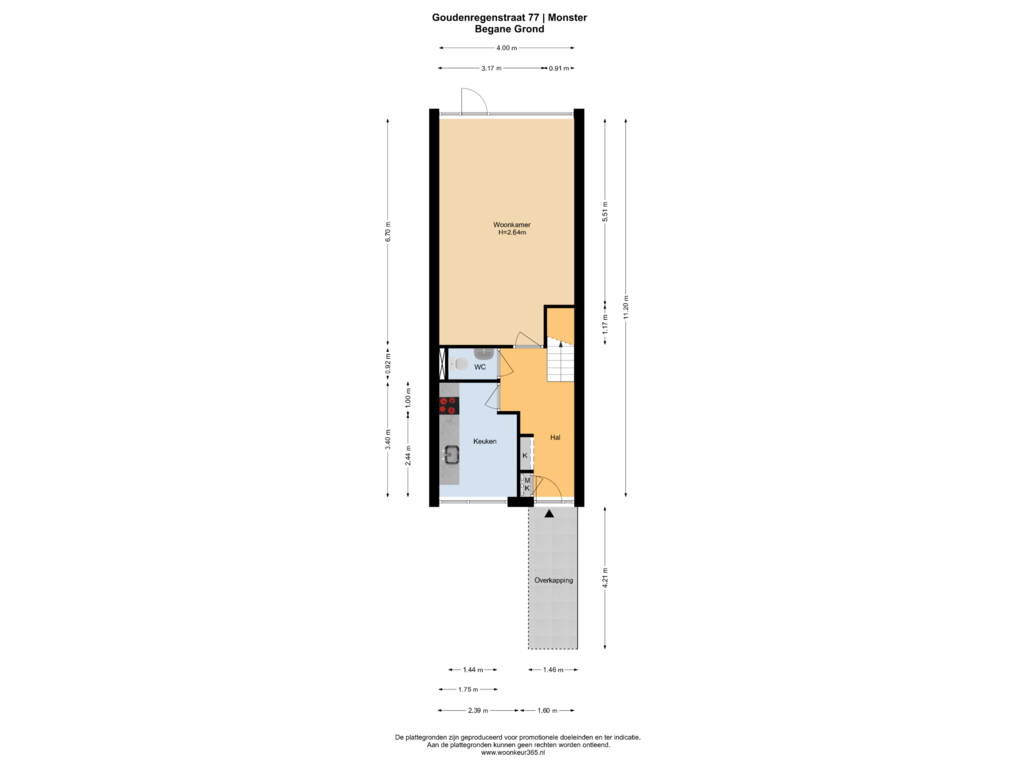 Bekijk plattegrond van Begane Grond van Goudenregenstraat 77