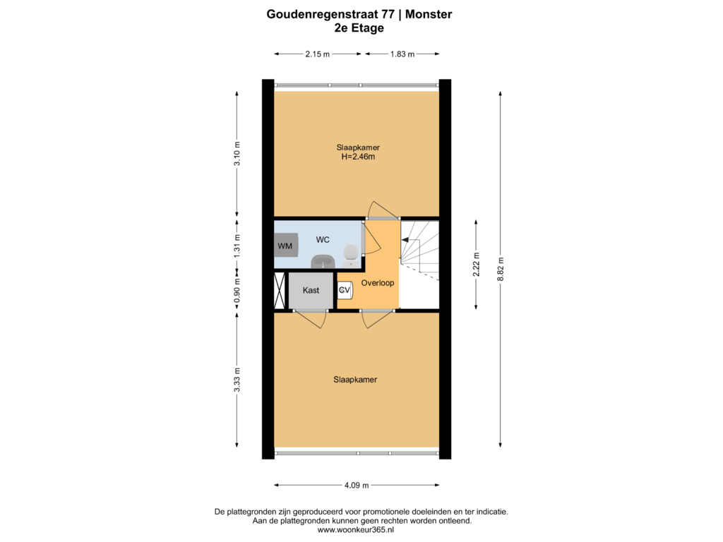 Bekijk plattegrond van 2e Etage van Goudenregenstraat 77