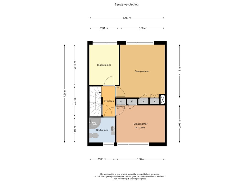 View floorplan of Eerste verdieping of Johannes Bosboomlaan 18