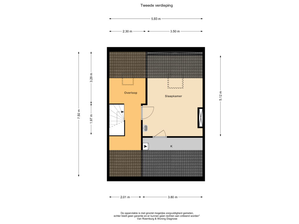 View floorplan of Tweede verdieping of Johannes Bosboomlaan 18