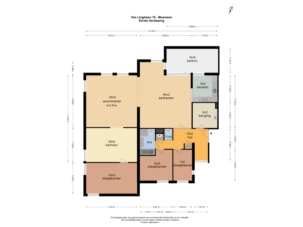 Bekijk plattegrond van EERSTE VERDIEPING van Van Lingelaan 16