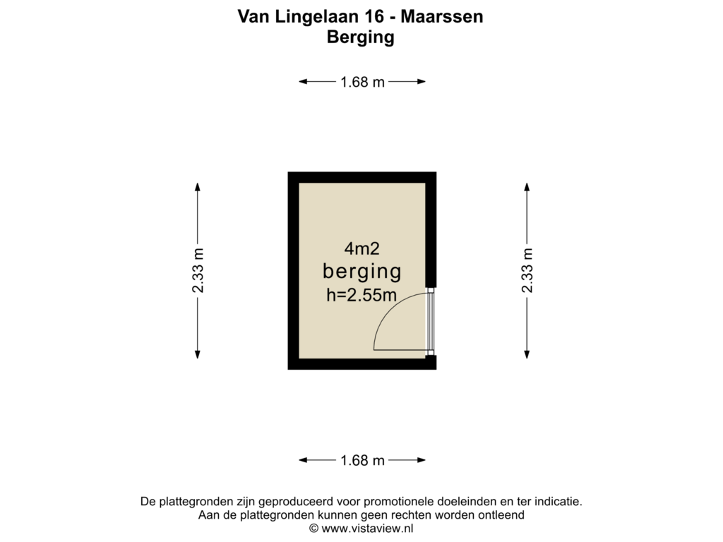 Bekijk plattegrond van BERGING van Van Lingelaan 16