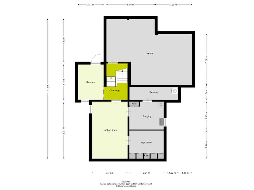 Bekijk plattegrond van Souterrain van Traianuslaan 9