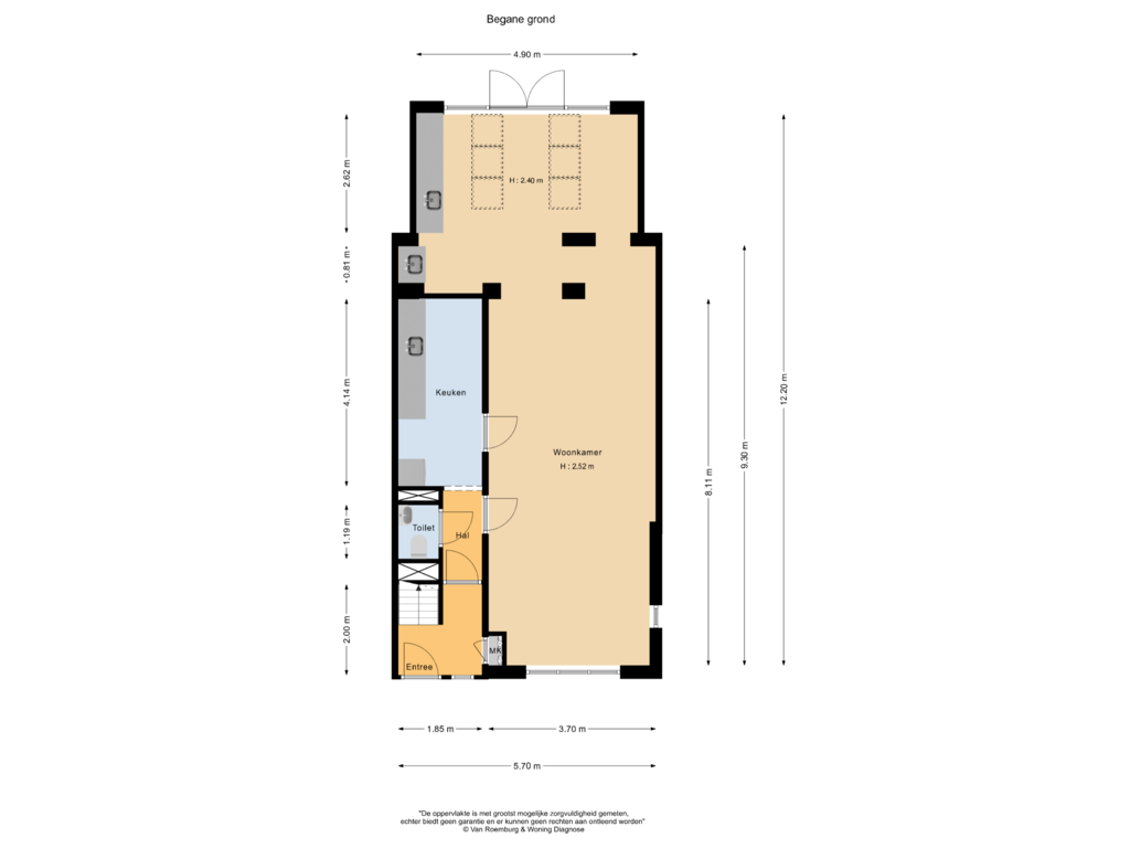 View floorplan of Begane grond of Kraaipanstraat 34