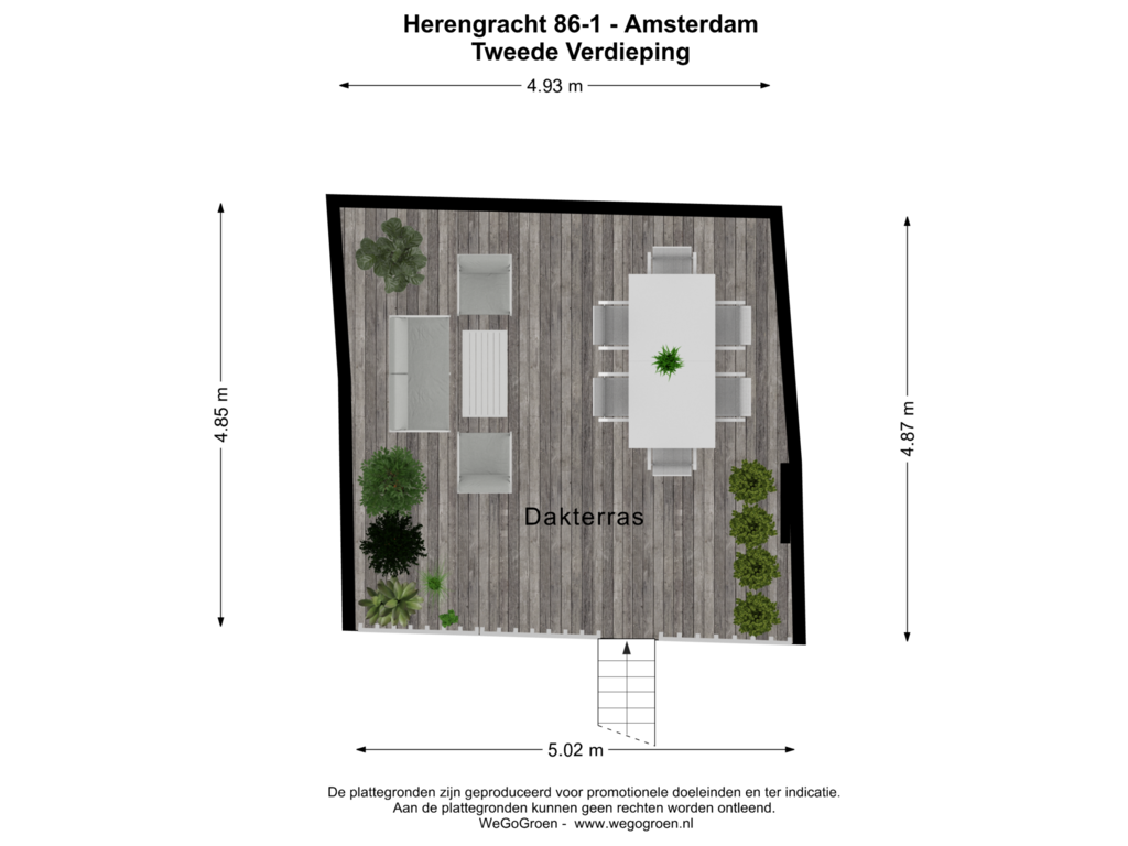 View floorplan of Tweede Verdieping of Herengracht 86-1