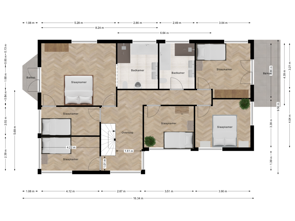 Bekijk plattegrond van Eerste Verdieping van Franckstraat 33