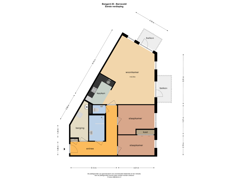 Bekijk plattegrond van EERSTE VERDIEPING van Bongerd 20