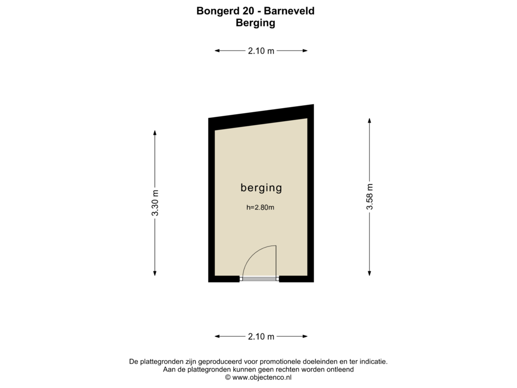 Bekijk plattegrond van BERGING van Bongerd 20